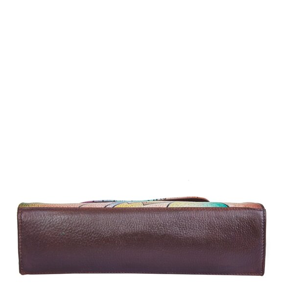 Hand-Painted Leather Abstract Artwork Handbag– Top Handle Shoulder Bag for Women - Picture 6 of 9